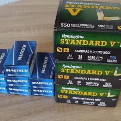 Lot de balles 22lr remington et magtech