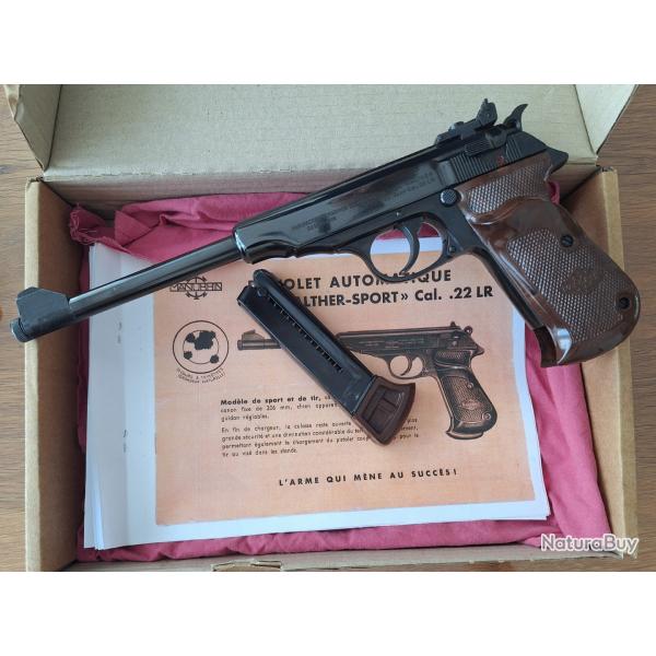 VENDS PISTOLET SEMI AUTO WALTHER SPORT MANURHIN CAL. 22. LR