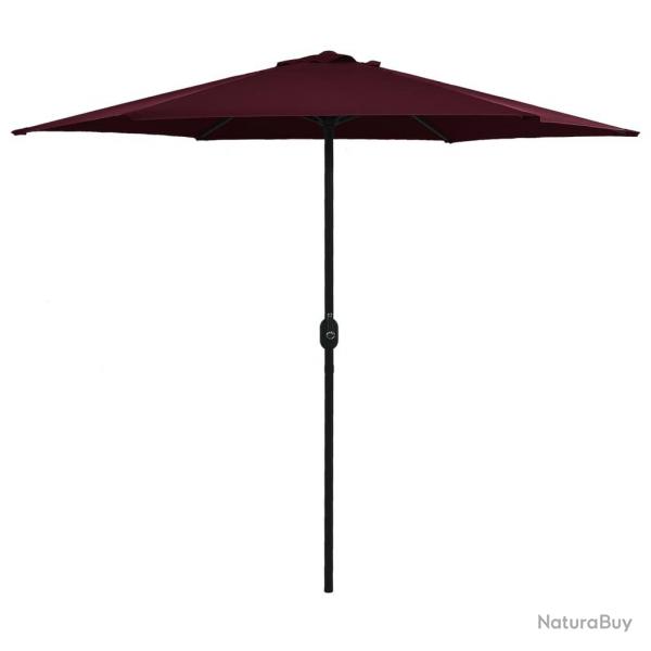Parasol de jardin et mt en aluminium 270x246 cm rouge bordeaux