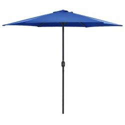 Parasol de jardin et mât en aluminium 270x246 cm Bleu azuré