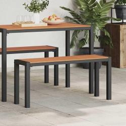 Banc de jardin 100 cm en acier et WPC marron et noir