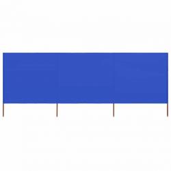Paravent 3 panneaux Tissu 400 x 120 cm Bleu azuré