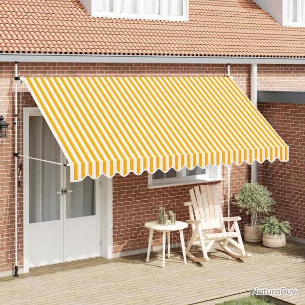 Auvent rtractable manuel 400 cm Rayures oranges et blanches