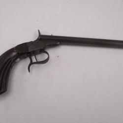 beau pistolet de salon signé Flaubert - calibre 6 mm - canon lisse de 20 cm - voir les photos