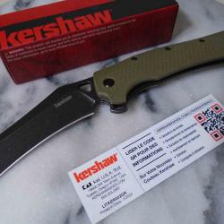 Couteau A/O Kershaw Dawnstar Lame Acier 8Cr13MoV Manche Olive GFN Liner Lock Clip KS1423OL