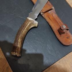 Couteau chasse manche bois de cerf