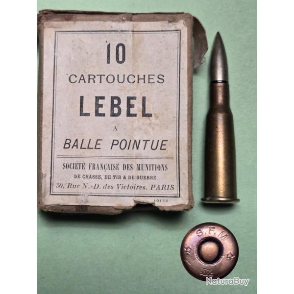 Une cartouche Lebel *Pointue"SFM aux toiles GG Non magnetic