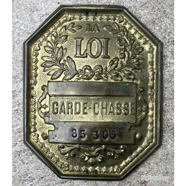 Plaque de Mtier "Garde Chasse" Fin 19 Numrote