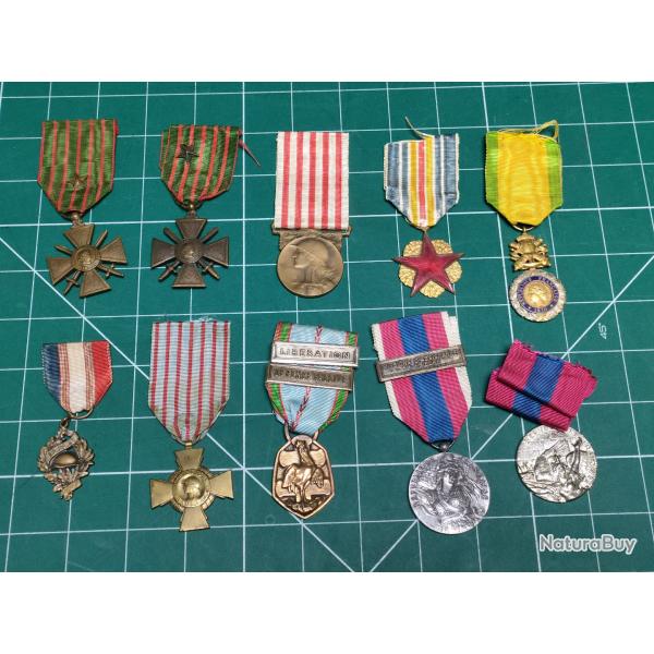 LOT DE 10 MEDAILLES FRANCE 14/17. 14/18 . 39/45 .MEDAILLES DE LA DEFENSE. UNC