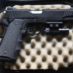 Kimber colt 1911 realistic Custom airsoft 6mm gaz blowback + box + silencer kit + ammo +laser dot