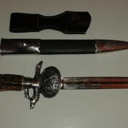 Magnifique et rare Dague de chasse Hubertus