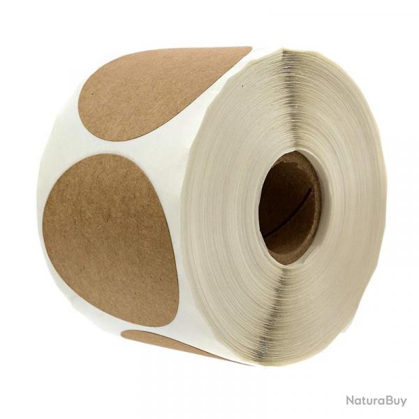 50 pastilles autocollantes 25mm - marrons - LIVRAISON GRATUITE