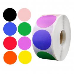 Lot de 50 pastilles autocollantes 25mm - multicolores - LIVRAISON GRATUITE