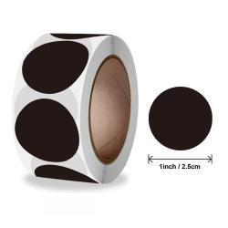 Lot de 50 pastilles autocollantes 25mm - noires - LIVRAISON GRATUITE