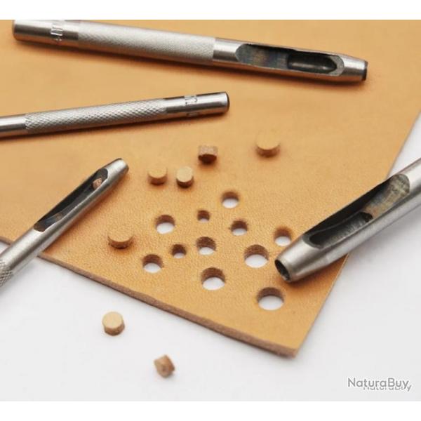 6 poinons en acier pour le travail du cuir - LIVRAISON GRATUITE