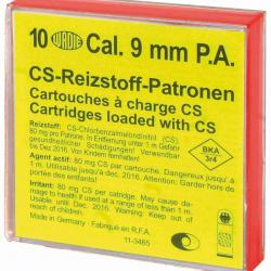 Boîte de 10 cartouches 9 mm PA à gaz CS
