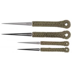 Cold Steel Lot de 4 pointes de lancer - Lames 63 et 89mm - Manche Paracorde - Etui nylon