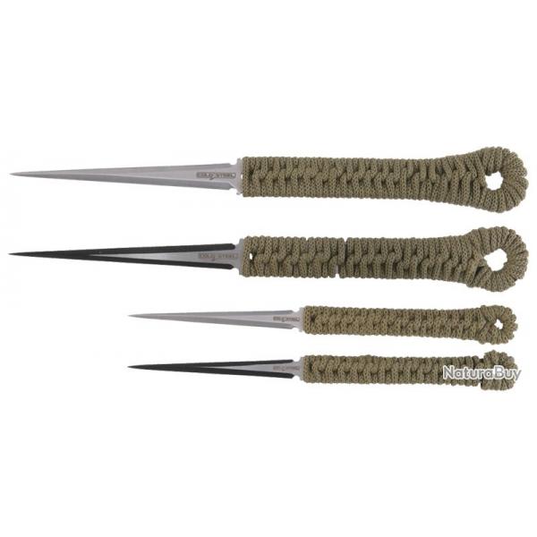 Cold Steel Lot de 4 pointes de lancer - Lames 63 et 89mm - Manche Paracorde - Etui nylon