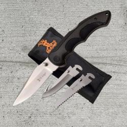 Couteau pliant multi-lames Elk Ridge et étui
