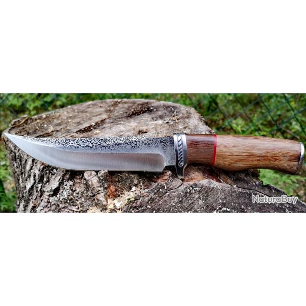 Couteau de chasse avec manche en bois 30,5 cm