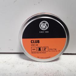 Boite x500 plombs RWS CLUB cal.4,5mm 0,45g