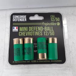 X4 cartouches Concorde defender MINI DEFEND BALL CHEVROTINES cal.12/50