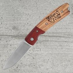 Couteau pliant Martinez Albainox Teddy Bear Wood EDC, acier inoxydable 3Cr13Mov