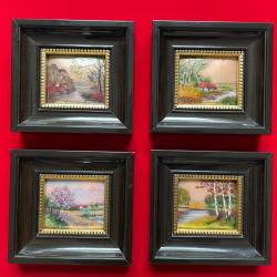 Pierre Bonnet (MOF) émaux d'art Limoges, lot de 4 cadres