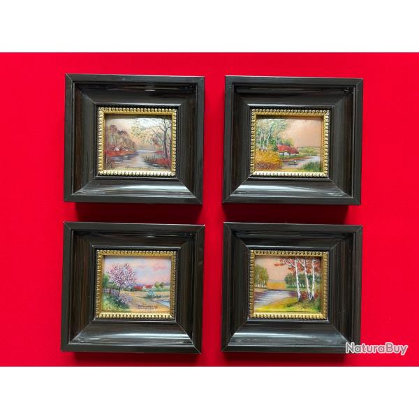 Pierre Bonnet (MOF) maux d'art Limoges, lot de 4 cadres