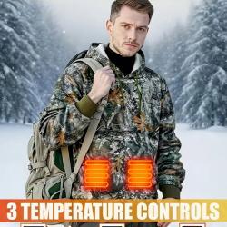 Sweat à capuche chauffant réglable à 3 niveaux - Pull chaud d'hiver batterie non inclus !! A1