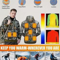 Sweat à capuche chauffant réglable à 3 niveaux - Pull chaud d'hiver batterie non inclus !! Pub