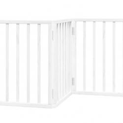 Barrière chien pliable 3 panneaux blanc 150 cm bois de peuplier pratique sécurité intérieur