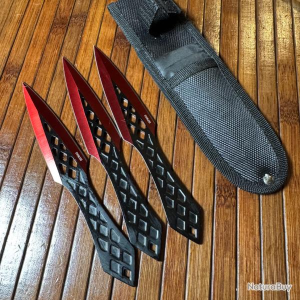 3 COUTEAUX DE LANCER DANS LEUR TUIS NEUF STAINLESS