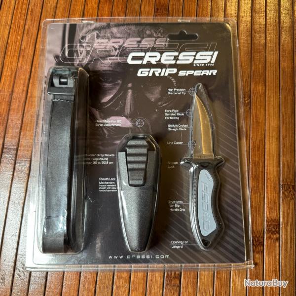 COUTEAU FIXE CRESSI GRIP SPEAR NEUF