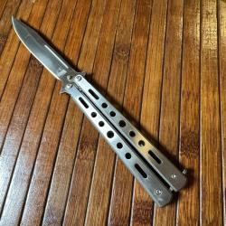 COUTEAU PAPILLON ACIER POLI NEUF