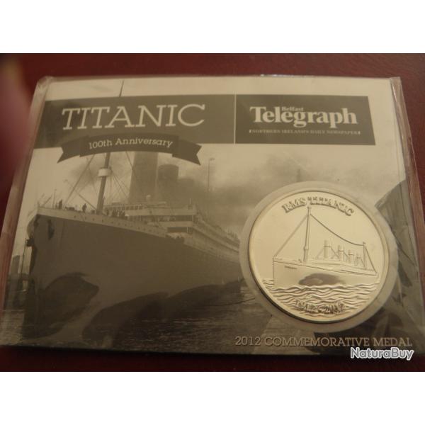 Mdaille commmorative du 100e anniversaire du Titanic, Belfast Telegraph 2012