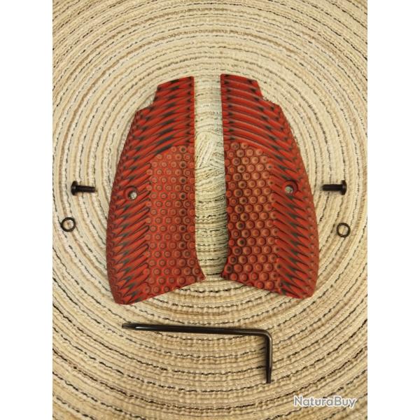 Plaquettes poignes CZ 75 SP01 SHADOW et SHADOW II en G10 rouge et noir