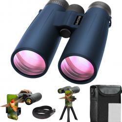Jumelles 10x50 HD Étanches avec Trépied  Adaptateur Téléphone Observation Oiseaux Nature Chasse