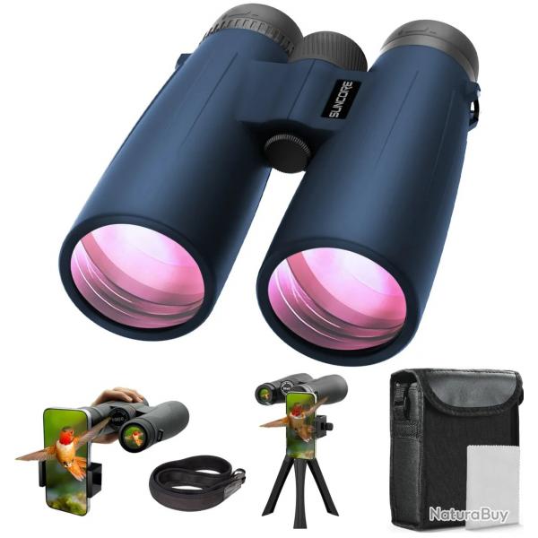 Jumelles 10x50 HD tanches avec Trpied  Adaptateur Tlphone Observation Oiseaux Nature Chasse