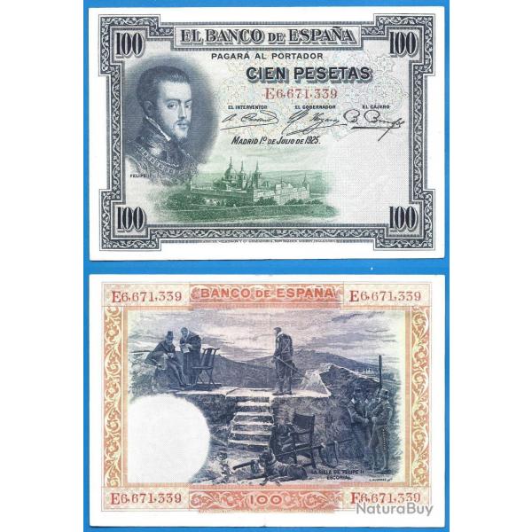 Espagne 100 Pesetas 1925 Europe Felipe 2 Billet Peseta