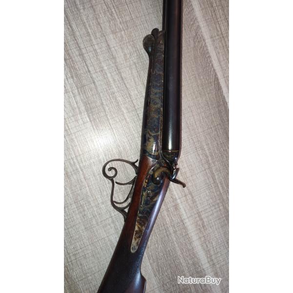 Magnifique fusil juxtapos 16/65 entirement jasp  100% sign Eynac  Lyon en excellent tat