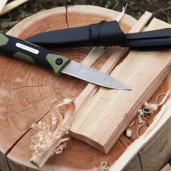 Couteau OLFA WORKS SANGA Bushcraft Lame Acier 13Cr Manche & Etui Polypropylène Made Japan OWBCK1OD