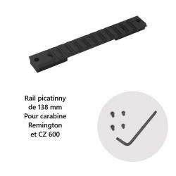 Embase rail picatinny 20 MOA en acier pour Carabine Remignton 700 et CZ 600