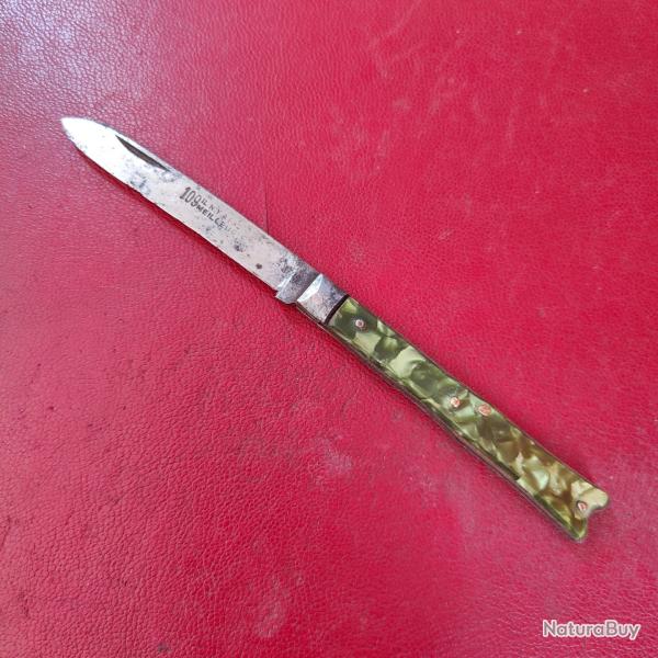 Vieux couteau canif 109 Queue de poisson nacr vert