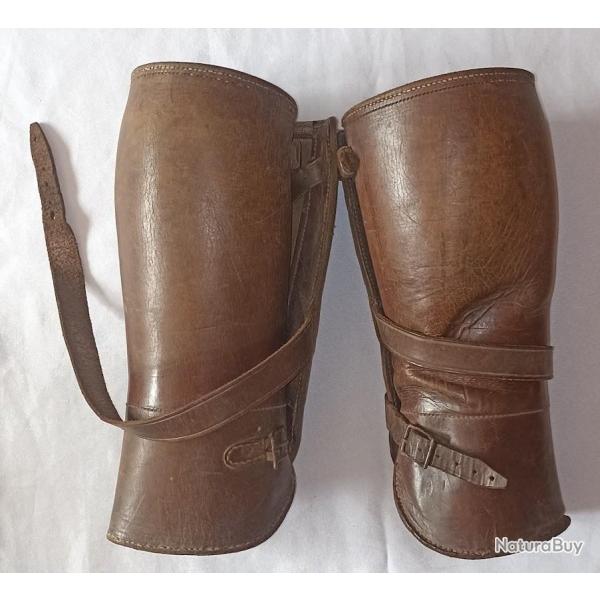 Gutres cuir marron Officier Franais WW1 WW2