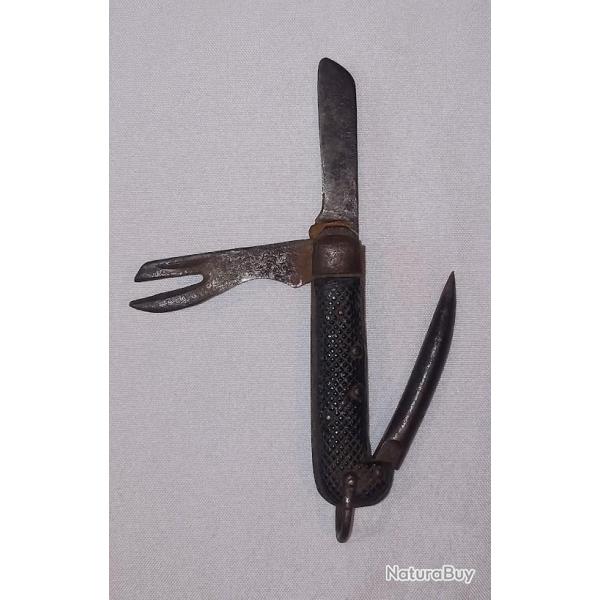 Ancien couteau de poche multifonction marine