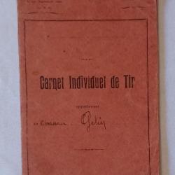 Carnet de Tir 22ème Bataillon de Chasseurs années 30