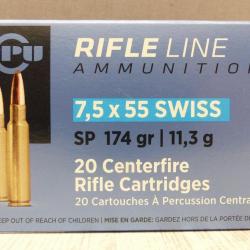 Munitions PPU 7,5x55, 174 gr SP