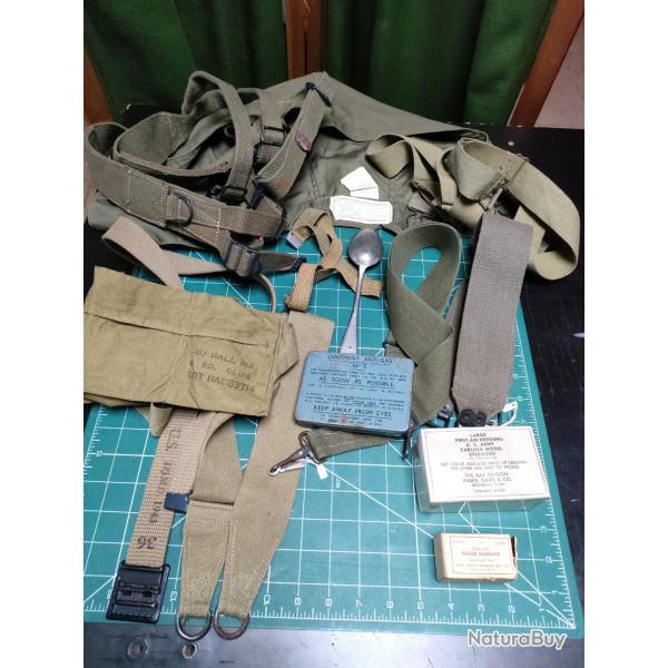 LOT ARTICLES MATERIEL EQUIPEMENT US ARMY,GRANDE BRETAGNE, (6) WW2