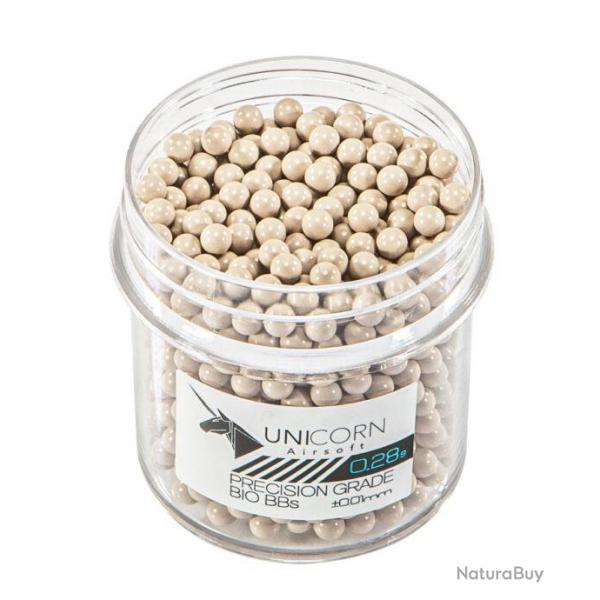 BILLES BIO 0.28G BLANCHES HAUTES PRECISION EN POT 1000PCS "UNICORN"